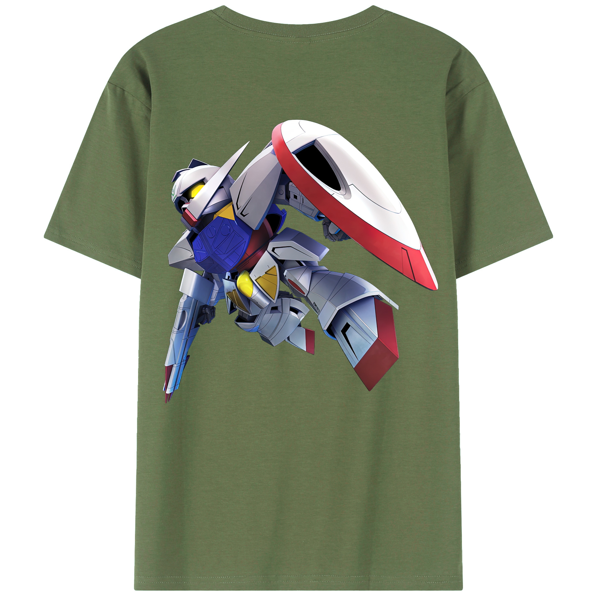（画像用） 機動戦士ガンダム Mobile Suit Gundam 綿100％ メンズ半袖Tシャツ（バックプリント） 通気性